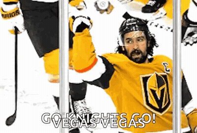 Hockey Player In Yellow Jersey Saying Go GIF