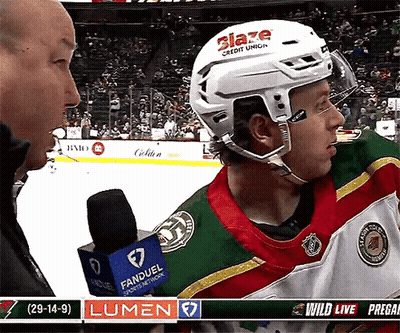 Hockey Player Interviewed By FanDuel GIF
