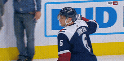 Hockey Player Johnson On Back GIF