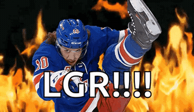 Hockey Player Kicking Leg With LGR GIF