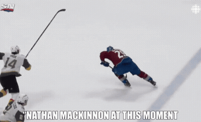 Hockey Player Nathan MacKinnon On Ice GIF