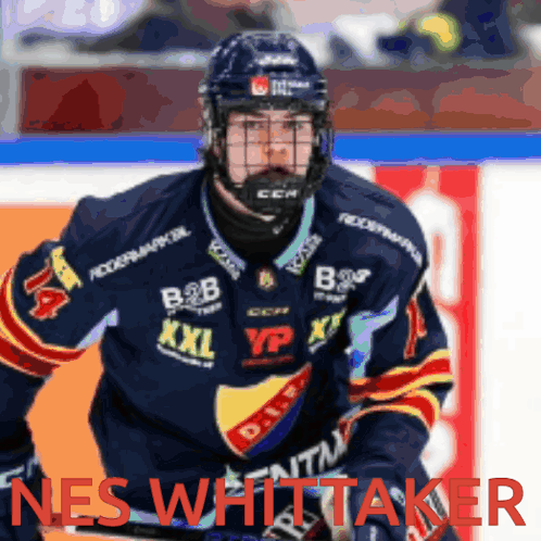 Hockey Player Nes Whittaker in Blue Jersey