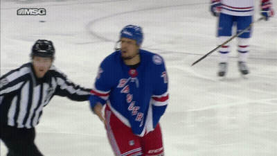 Hockey Player Number 1 Talking To Referee On Ice GIF