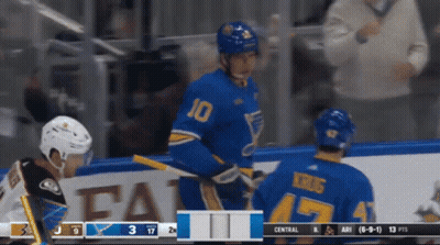 Hockey Player Number 10 Talking To Another GIF