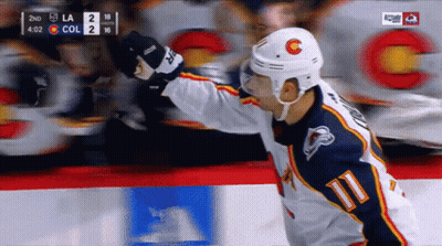 Hockey Player Number 11 Celebrates Goal GIF