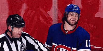 Hockey Player Number 11 Talking To Referee GIF