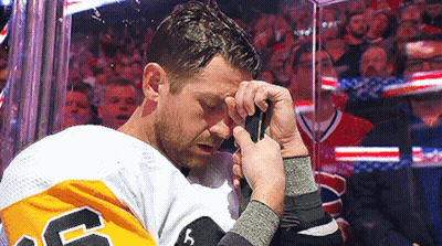 Hockey Player Number 16 Wiping Eye GIF