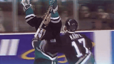 Hockey Player Number 17 Upside Down GIF