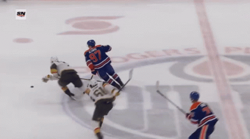Hockey Player Number 20 Being Chased GIF