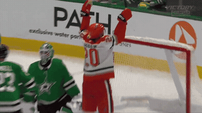 Hockey Player Number 20 Celebrates Goal GIF