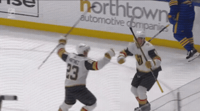 Hockey Player Number 23 Celebrates Goal GIF