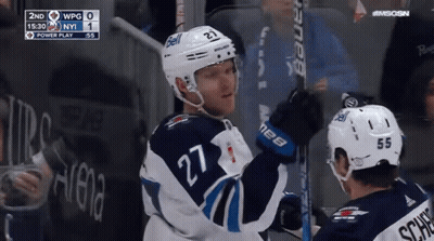 Hockey Player Number 27 Holding Stick GIF