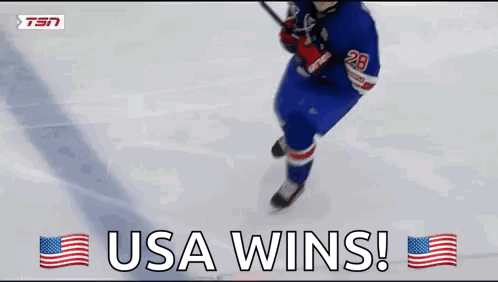 Hockey Player Number 28 Celebrating Win GIF