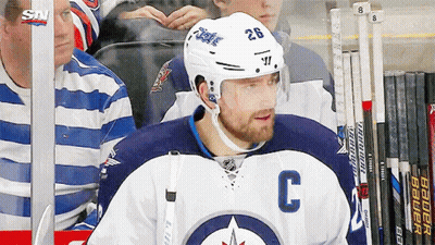 Hockey Player Number 28 Sitting In Stands GIF