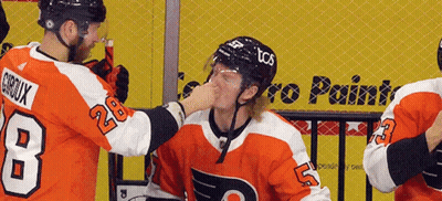 Hockey Player Number 28 Wiping Nose GIF