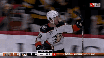 Hockey Player Number 3 Holding Stick GIF