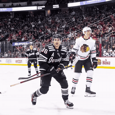 Hockey Player Number 36 Holding Stick GIF