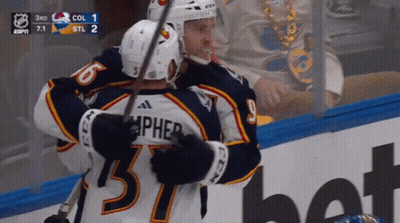 Hockey Player Number 57 Hugging Teammate GIF