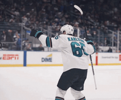 Hockey Player Number 6 Holding Stick GIF