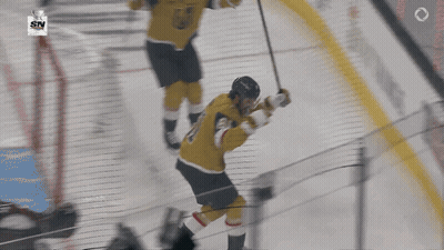 Hockey Player Number 61 Celebrating Goal GIF