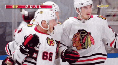 Hockey Player Number 68 Celebrating Goal GIF