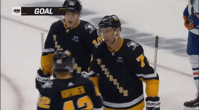 Hockey Player Number 7 Celebrating Goal GIF