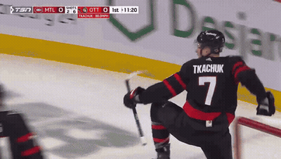 Hockey Player Number 7 Kneeling On Ice GIF