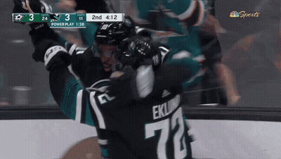 Hockey Player Number 72 Celebrating GIF
