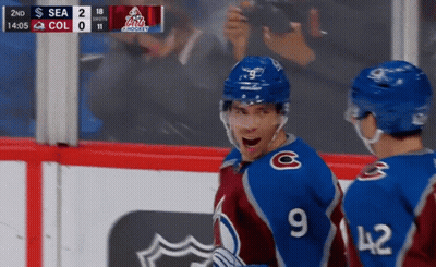 Hockey Player Number 9 Next To Another Player GIF