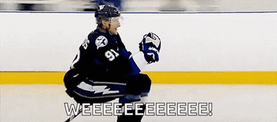 Hockey Player Number 91 Celebrating Goal GIF