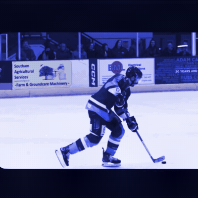 Hockey Player On Ice In Front Of CCM Sign GIF
