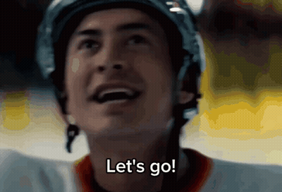 Hockey Player Saying Let's Go Wearing Helmet GIF