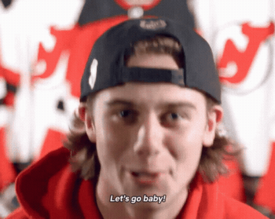 Hockey Player Says Let's Go Baby