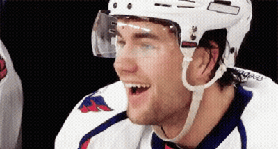 Hockey Player Smiling With Mouth Open GIF