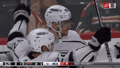 Hockey Player Wearing American Express Helmet GIF