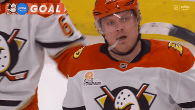 Hockey Player Wearing Anaheim Jersey GIF