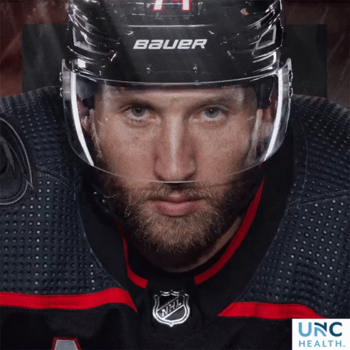 Hockey Player Wearing Bauer Helmet GIF