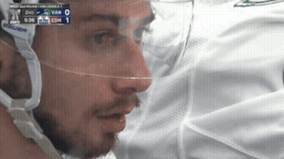 Hockey Player Wearing Bauer Helmet GIF