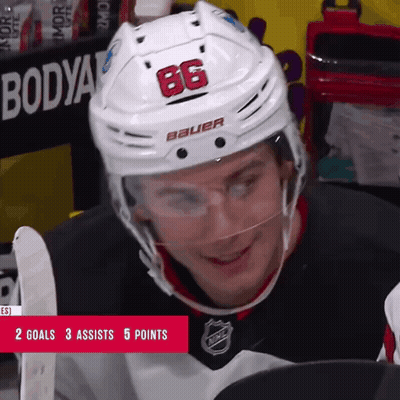 Hockey Player Wearing Bauer Helmet GIF