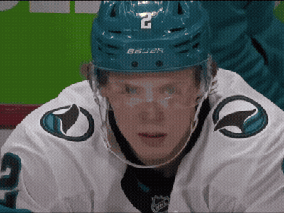 Hockey Player Wearing Bauer Helmet GIF
