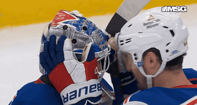 Hockey Player Wearing Benjamin Moore Helmet GIF