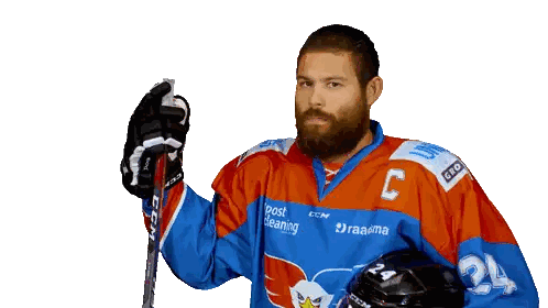 Hockey Player Wearing C Jersey Sticker