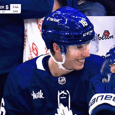 Hockey Player Wearing CCM Helmet GIF