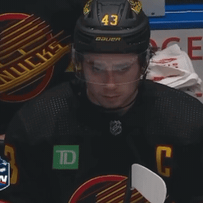 Hockey Player Wearing Helmet 43 GIF