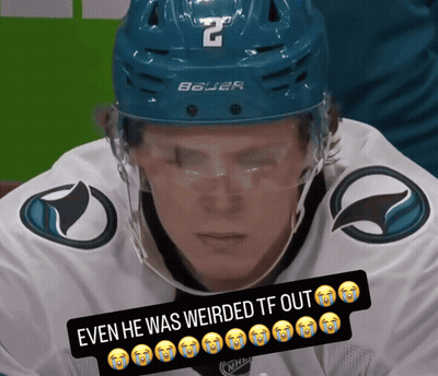 Hockey Player Wearing Helmet Saying 2 GIF