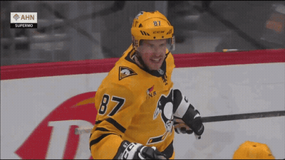 Hockey Player Wearing Jersey 87 GIF