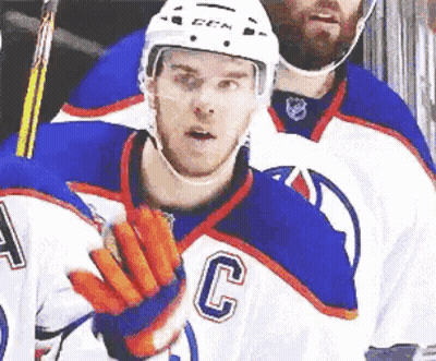 Hockey Player Wearing Jersey Number C GIF