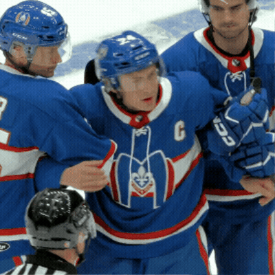 Hockey Player Wearing Jersey With C GIF