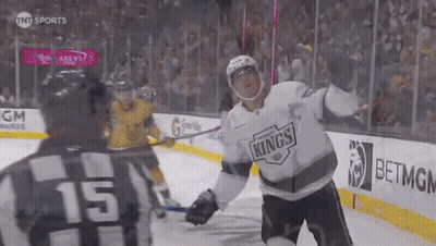 Hockey Player Wearing Kings Jersey GIF