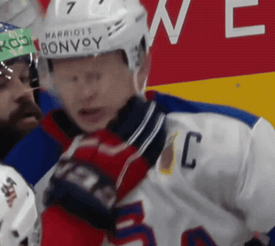 Hockey Player Wearing Marriott Helmet GIF